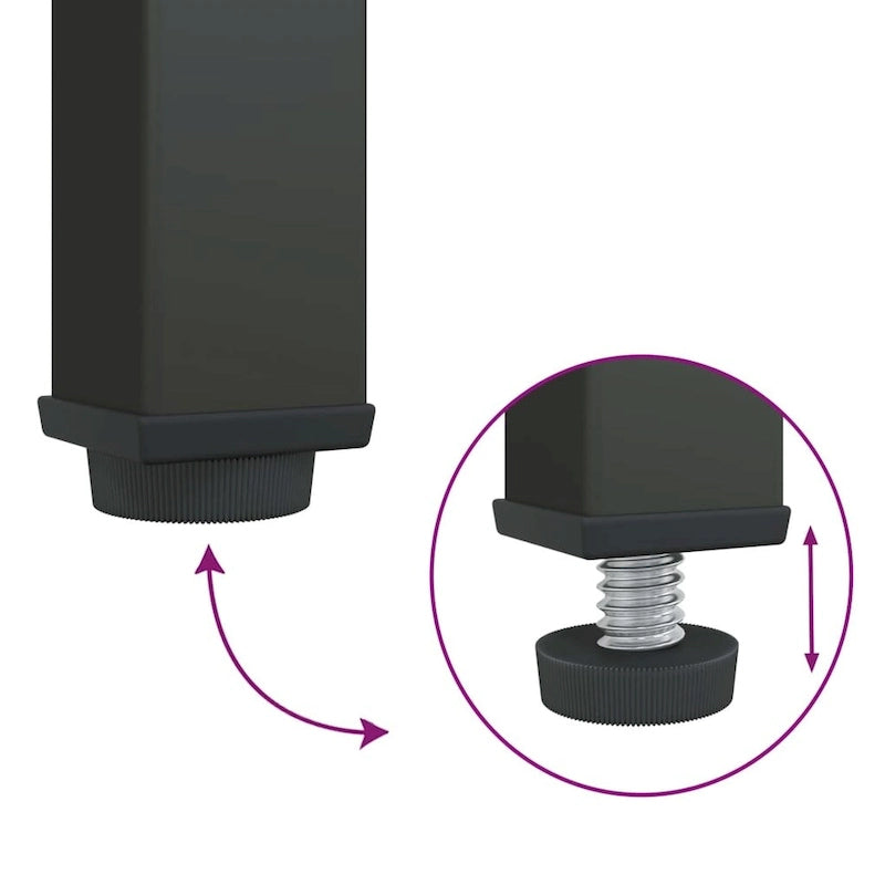 Meuble de rangement en acier et verre cannelé noir avec porte arquée et étagère réglable
