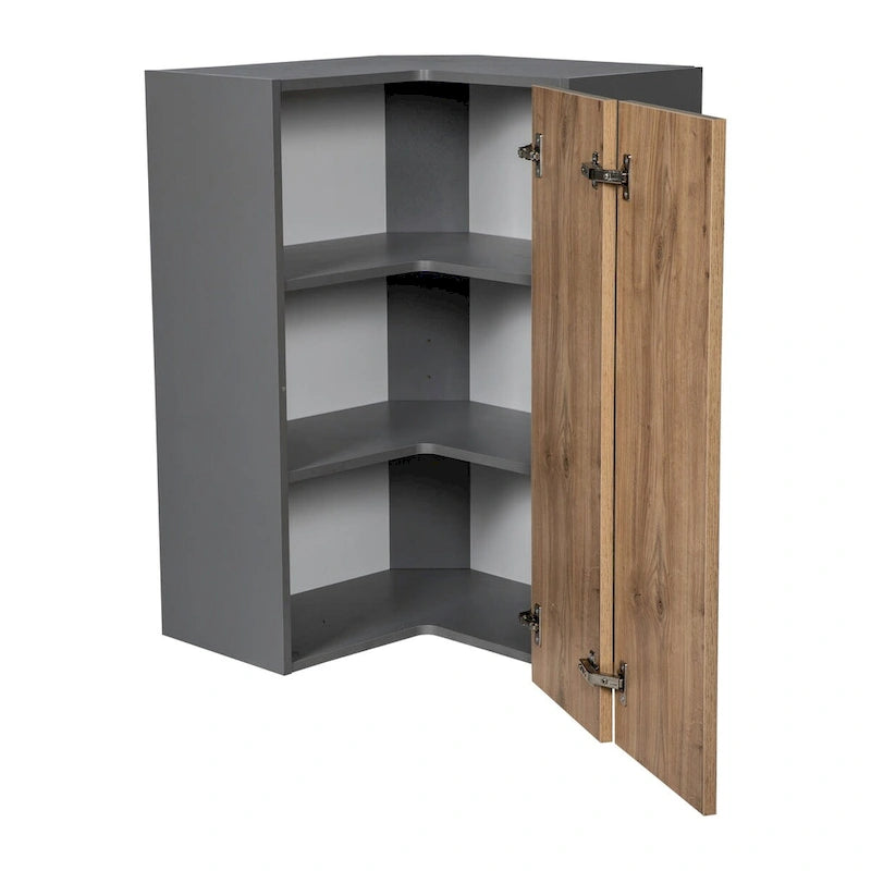 Meuble haut d'angle ouvert Easy Reach gris multicolore