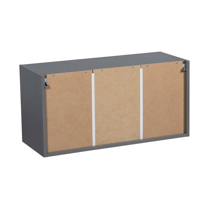 Armoire murale à double porte avec étagères réglables style Shaker