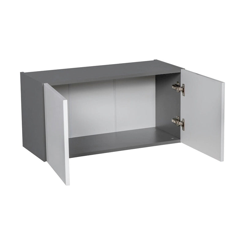 Armoire murale à double porte avec étagères réglables style Shaker