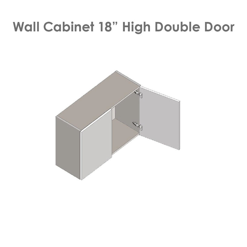 Armoire murale à double porte avec étagères réglables style Shaker