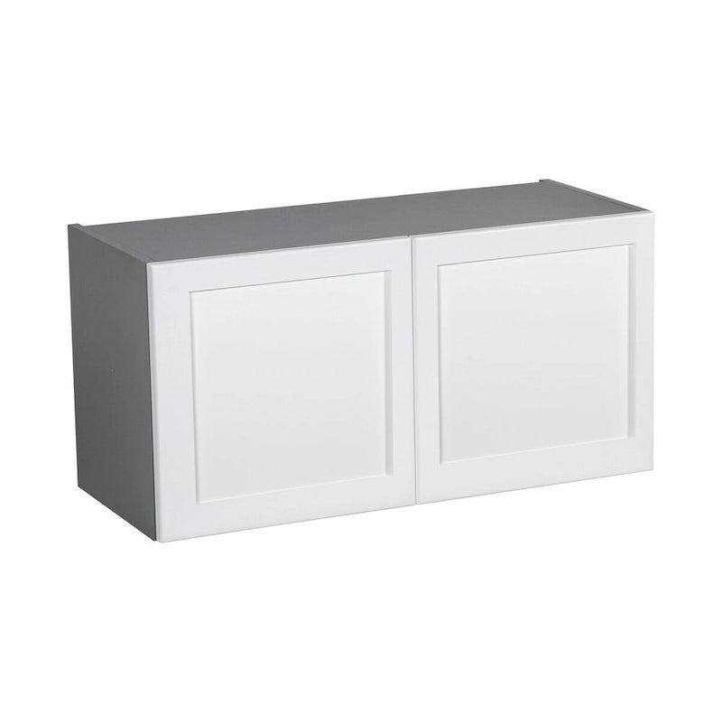 Armoire murale à double porte avec étagères réglables style Shaker