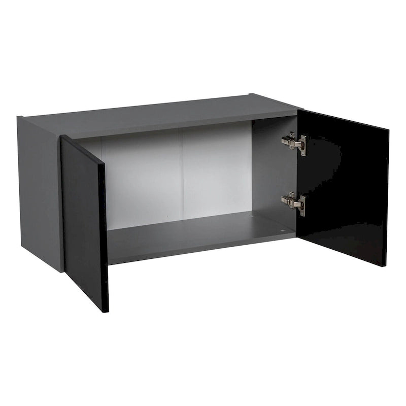 Armoire murale à double porte avec étagères réglables style Shaker