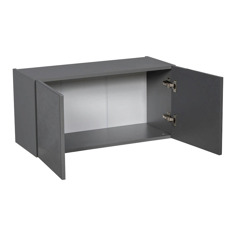 Armoire murale à double porte avec étagères réglables style Shaker