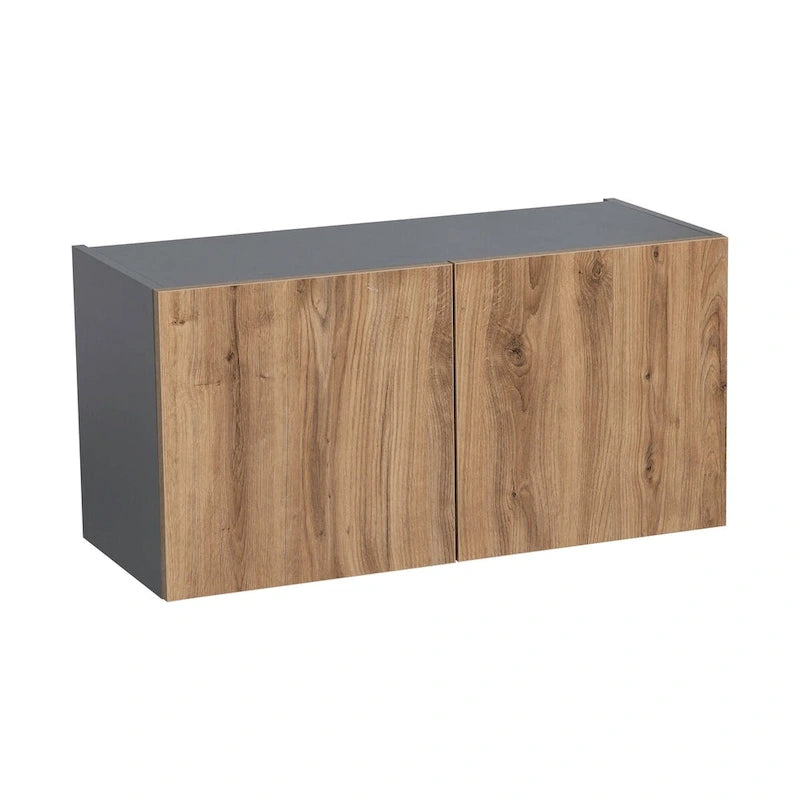 Armoire murale à double porte avec étagères réglables style Shaker