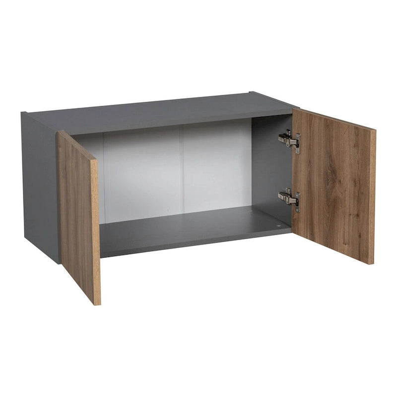 Armoire murale à double porte avec étagères réglables style Shaker