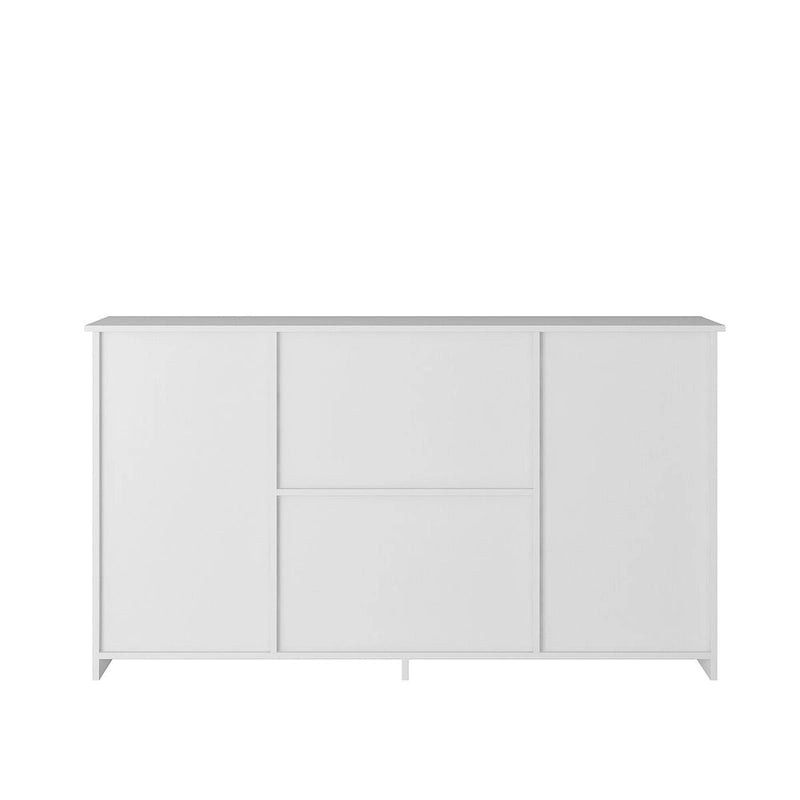 Buffet de salle à manger blanc avec 3 tiroirs et rangement à double porte