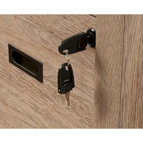 2-Drawer Lateral File Cabinet Brushed Oak Finish with Key Lock and Full Extension Slides