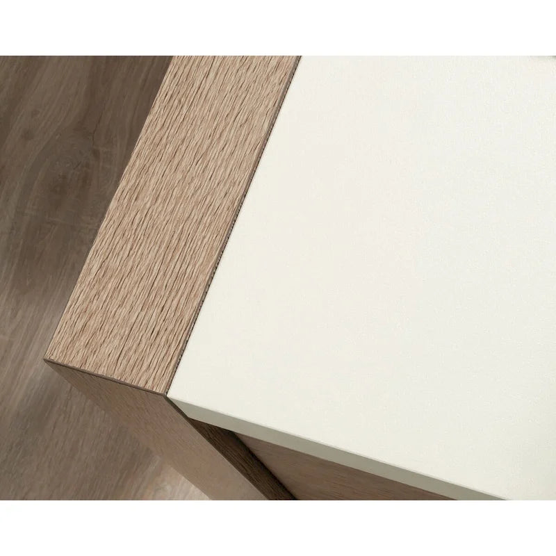 2-Drawer Lateral File Cabinet Brushed Oak Finish with Key Lock and Full Extension Slides
