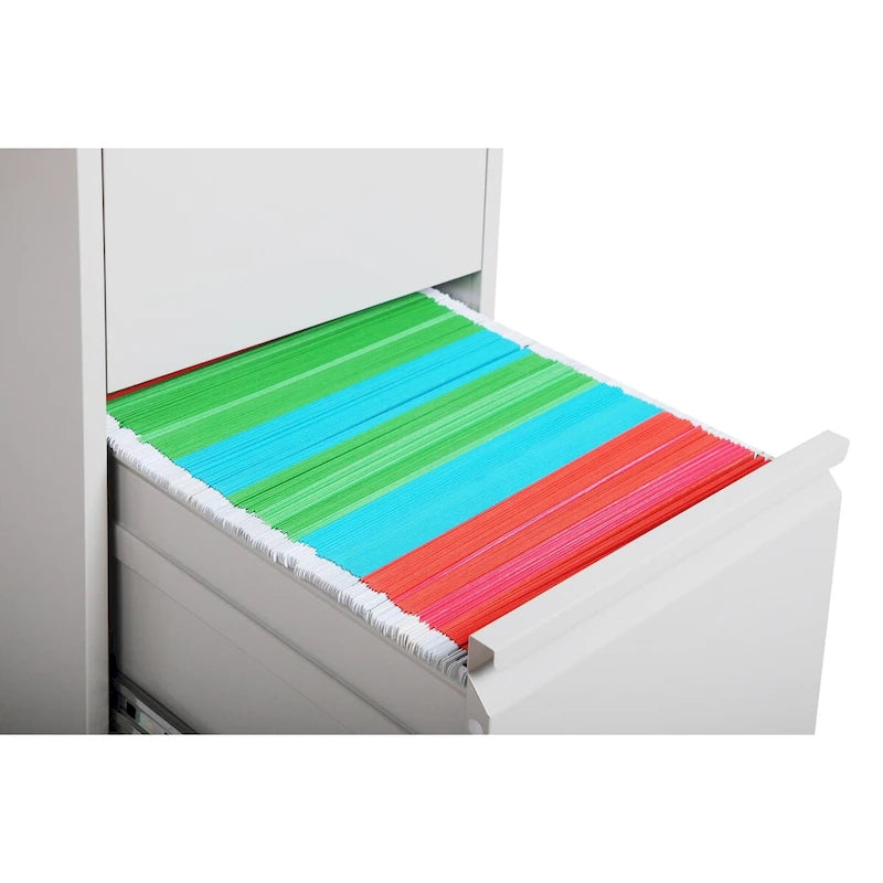 Meuble de classement vertical à 3 tiroirs en acier avec serrure Blanc Noir Bureau à domicile