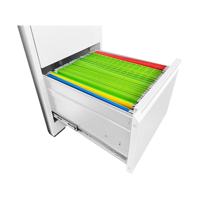 Meuble de classement vertical à 3 tiroirs en acier avec serrure Blanc Noir Bureau à domicile