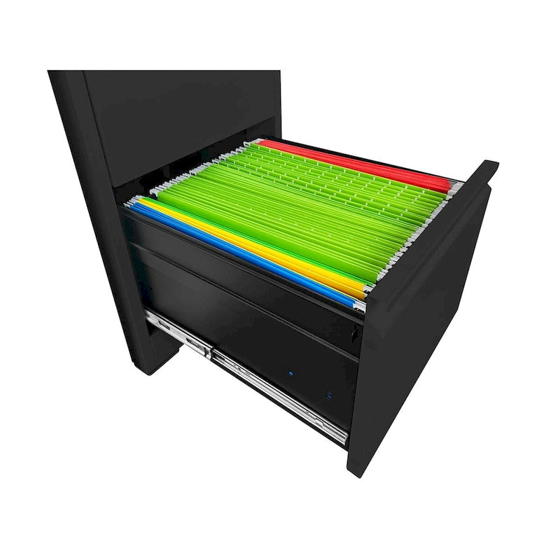 Meuble de classement vertical à 3 tiroirs en acier avec serrure Blanc Noir Bureau à domicile