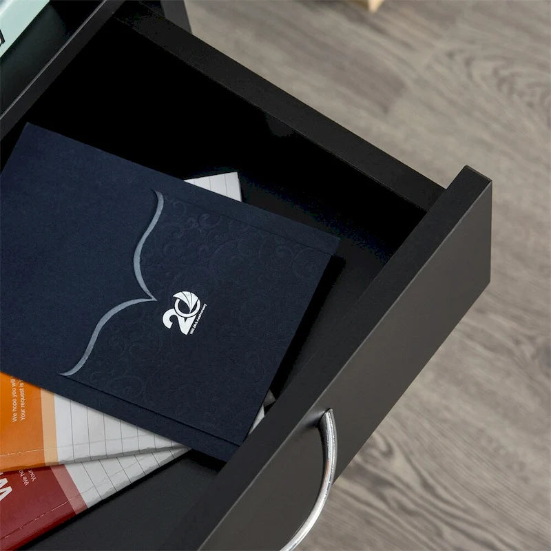 Meuble de rangement mobile sous le bureau noir avec tiroir et roulettes