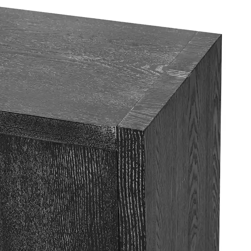 Bahut à quatre portes en frêne noir et bleu marine avec rangements