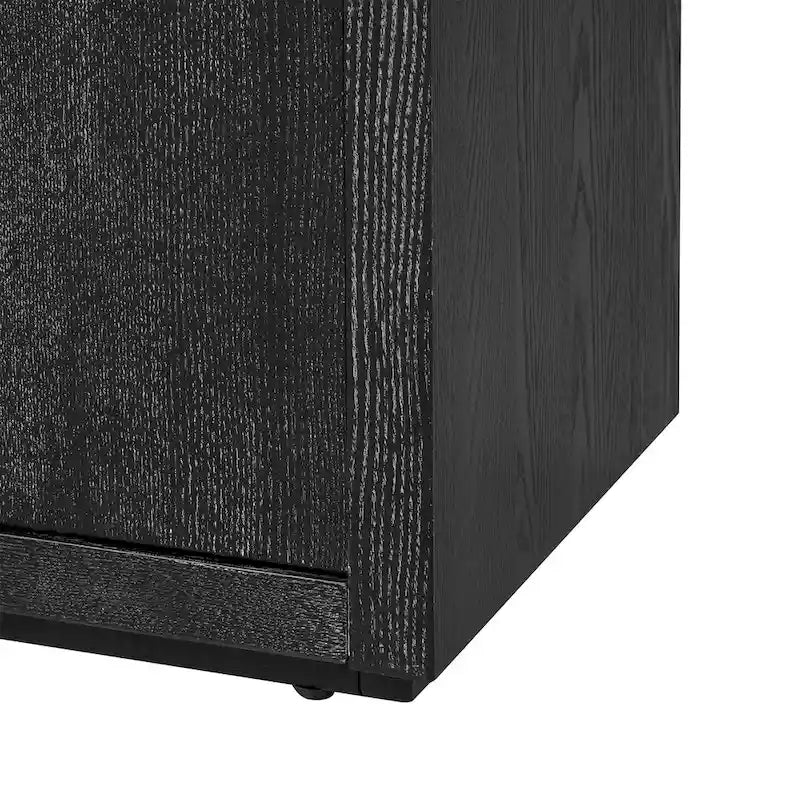 Bahut à quatre portes en frêne noir et bleu marine avec rangements