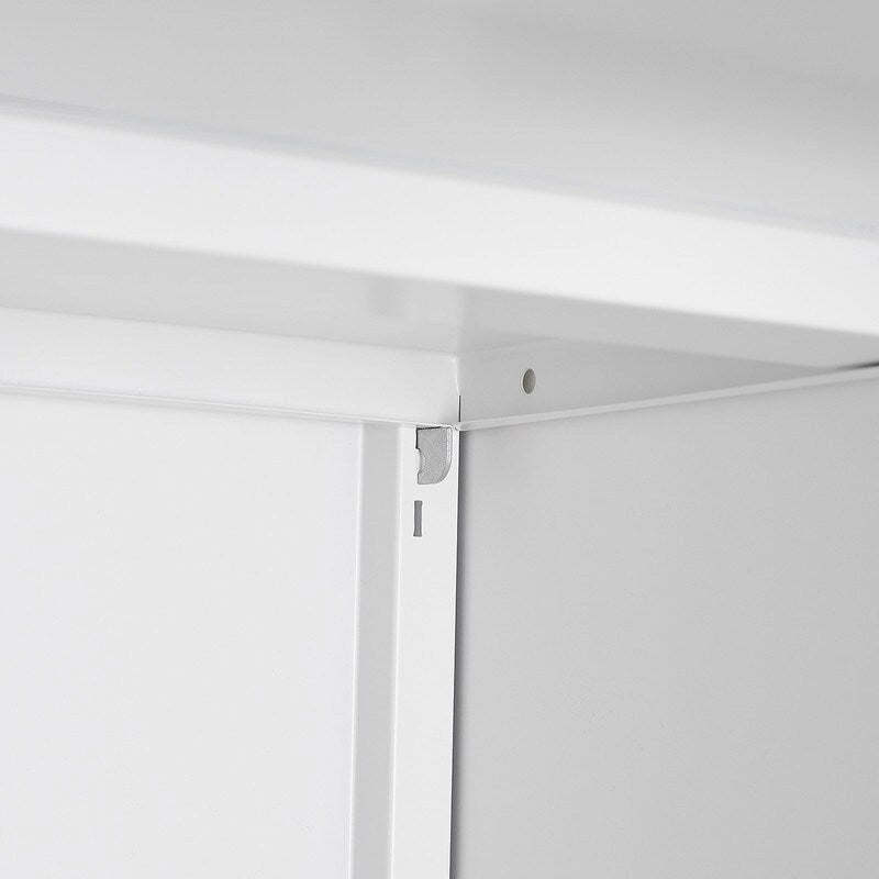 Meuble d'imprimante en acier blanc avec roulettes verrouillables et étagère réglable