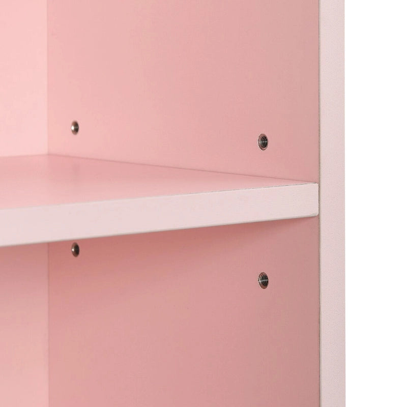 Étagère de rangement étroite et haute à 8 niveaux avec tablettes réglables, noir/noyer/rose
