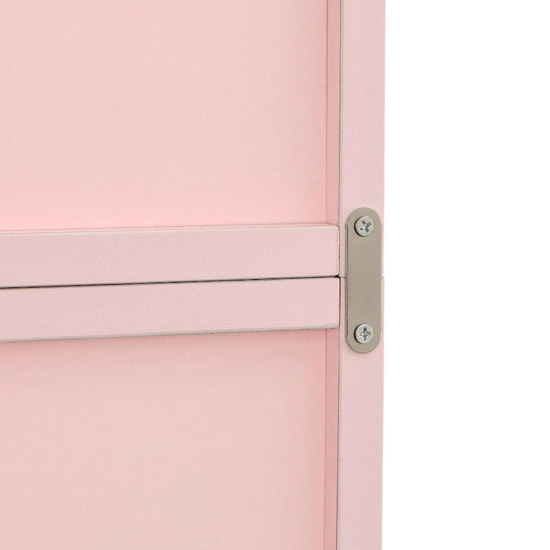Étagère de rangement étroite et haute à 8 niveaux avec tablettes réglables, noir/noyer/rose