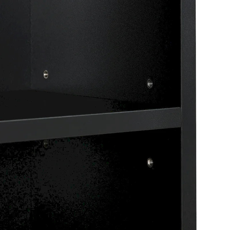 Étagère de rangement étroite et haute à 8 niveaux avec tablettes réglables, noir/noyer/rose