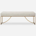 Uttermost Swale Ivory Leather Bench - 19 H X 53 W X 16 D